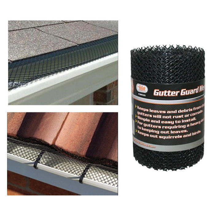 6 Gutter Guard Mesh Rolls 16 Ft X 6In Black Plastic Leafsout  Cover Easy Install