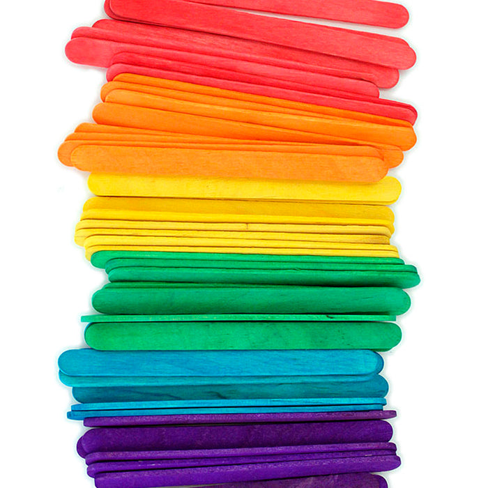 Multicraft Krafty Kids Colorful Popsicle Sticks, 100-Pack