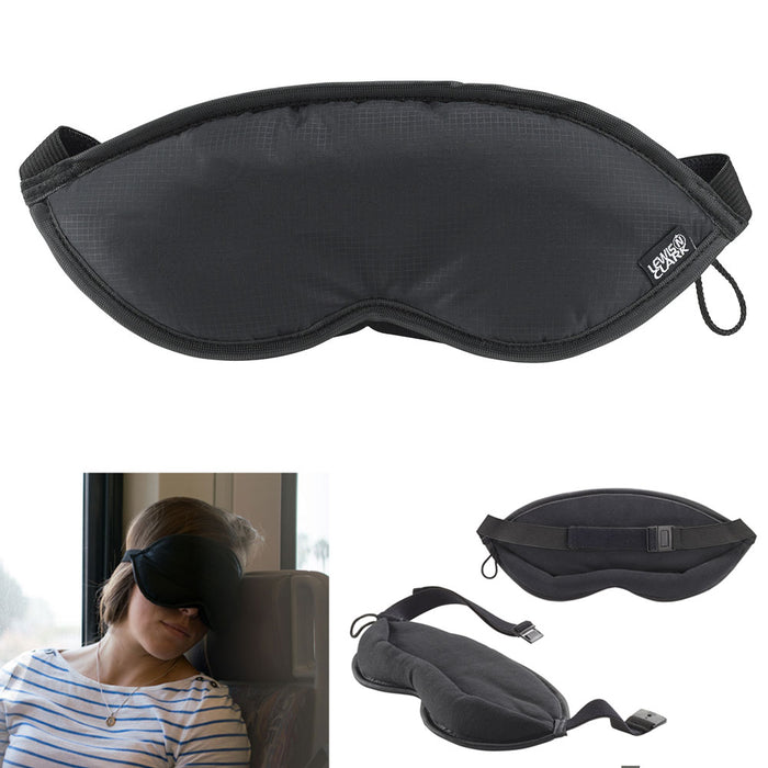 Lewis N Clark Eye Mask Sleep Travel Shade Blindfold Cover Rest Soft Black Care !