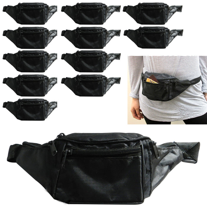 12 Fanny Pack Adjustable Waist Pouch Utility Bag Belt Hip 4 Pocket Travel Sport