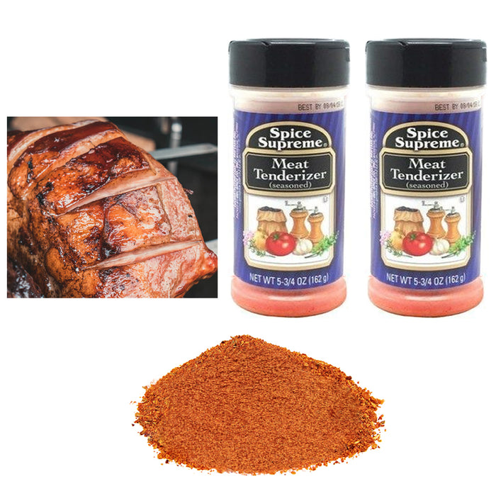 2 Spice Supreme Meat Tenderizer Seasoning 5.75 Oz Jar Cooking Dry Rub Veggies