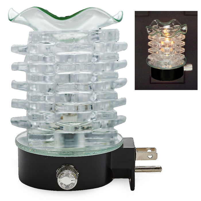 Electric Wall Plug-in Glass Oil Warmer Night Lamp Fragrance Home Decor Aroma Spa