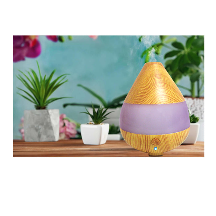 1 Aromatherapy Essential Oil Diffuser Tan Wood Grain Cool Mist Humidifier Office