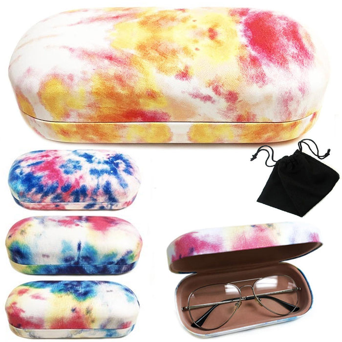 1 Hard Shell Sunglasses Case Protective Clam Soft Pouch Eyeglasses Travel Box