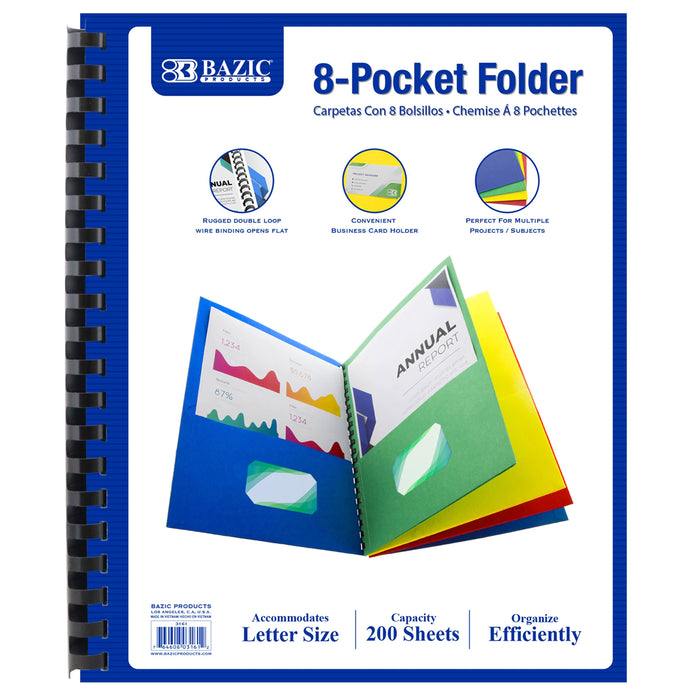 1 Pc Organizer File Folders Cabinet Letter Size 8 Pocket Document Binder Office