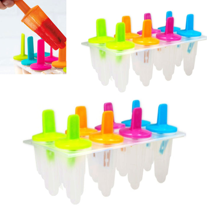 2 Pk Popsicle Maker Frozen Ice Cream Pop Mold Juice Tray Lollipop Mould 8 Cell