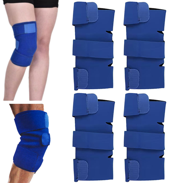 4 Pc Adjustable Knee Brace Patella Support Wraps Joint Sports Compression Sleeve