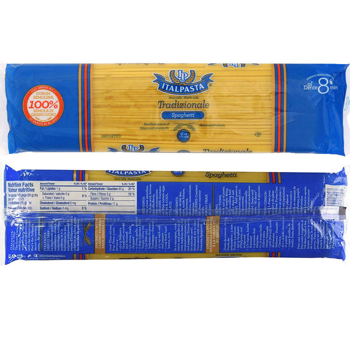 4 Pk Spaghetti Pasta Noodles 16oz Traditional Italian Carbonara 100% Durum Wheat