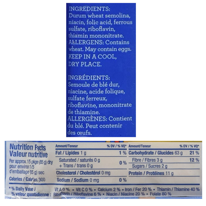 4 Pk Spaghetti Pasta Noodles 16oz Traditional Italian Carbonara 100% Durum Wheat