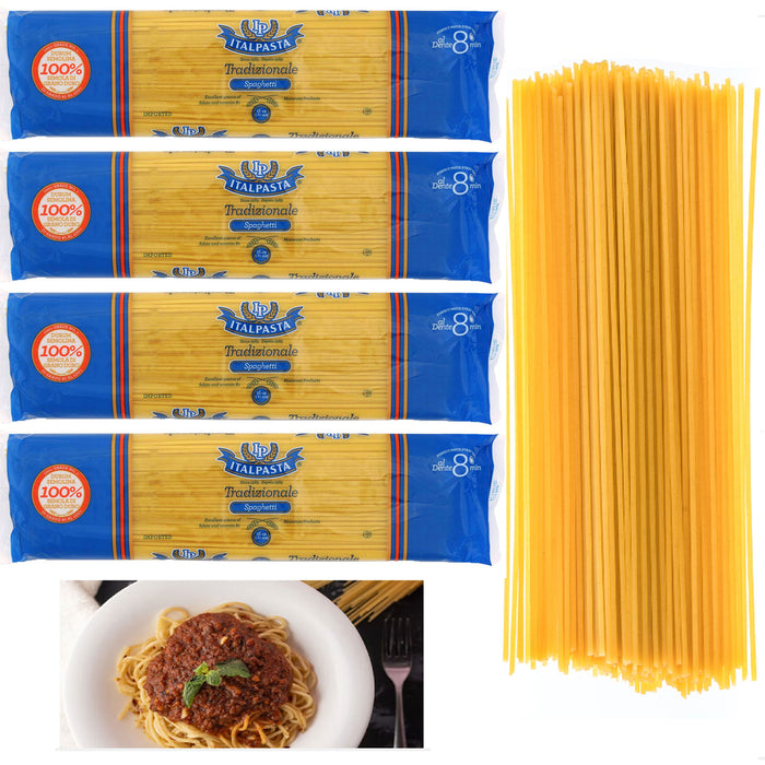 4 Pk Spaghetti Pasta Noodles 16oz Traditional Italian Carbonara 100% Durum Wheat