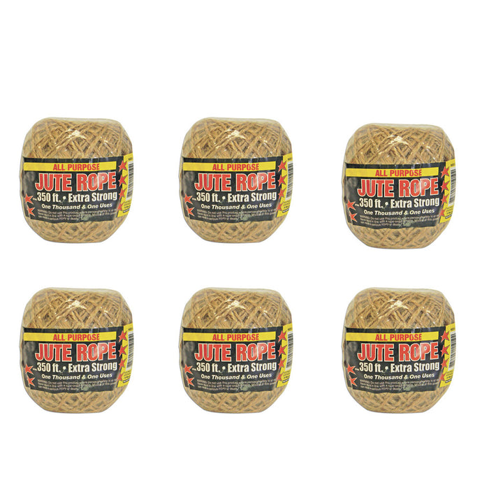 6Pc Jute Twine Rope 350ft Natural 2Ply Twisted String Bird Parrot Toy Craft Part