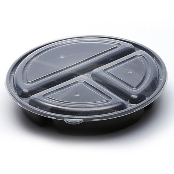 12 X Food Storage Containers Meal Prep 3 Section Divided Plates W/ Lids BPA Free