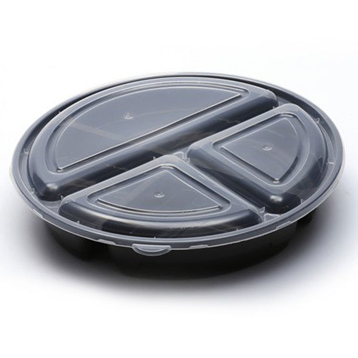24 Lot 3 Compartment Food Storage Containers Divided Plates Lids Meal Prep 36oz