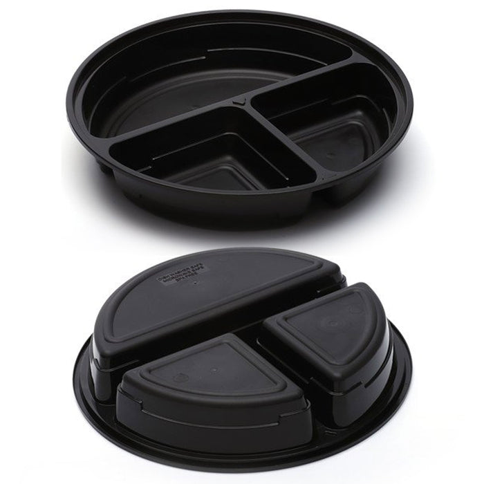 24 Lot 3 Compartment Food Storage Containers Divided Plates Lids Meal Prep 36oz