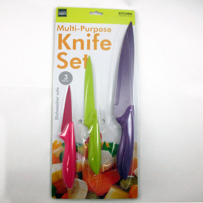 3 Pc Kitchen Knife Set Cutlery Pairing Knives Sharp Blades Stainless Steel New
