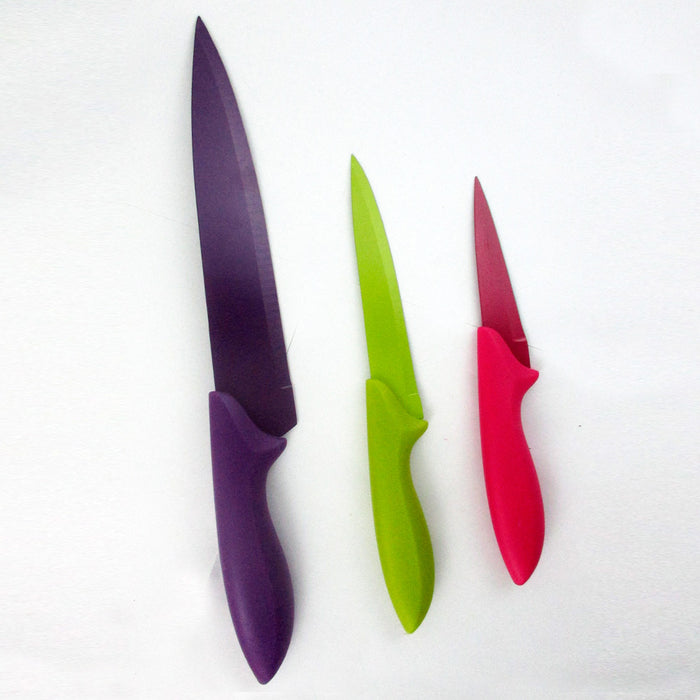 3 Pc Kitchen Knife Set Cutlery Pairing Knives Sharp Blades Stainless Steel New