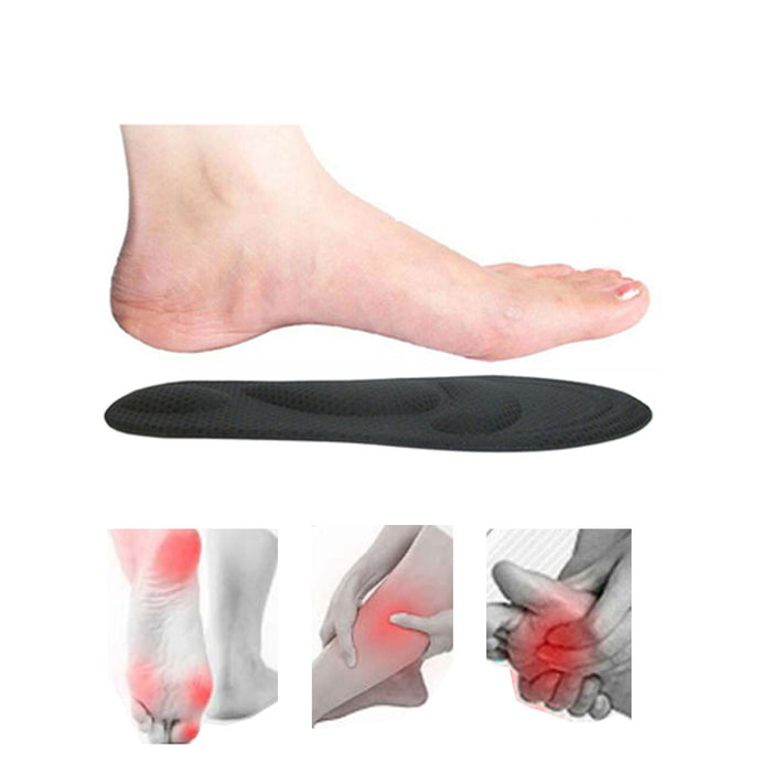 1 Pair Shoe Insoles Absorb Odor 4D Comfort Pain Relief Cushioning Soft Sole Unisex