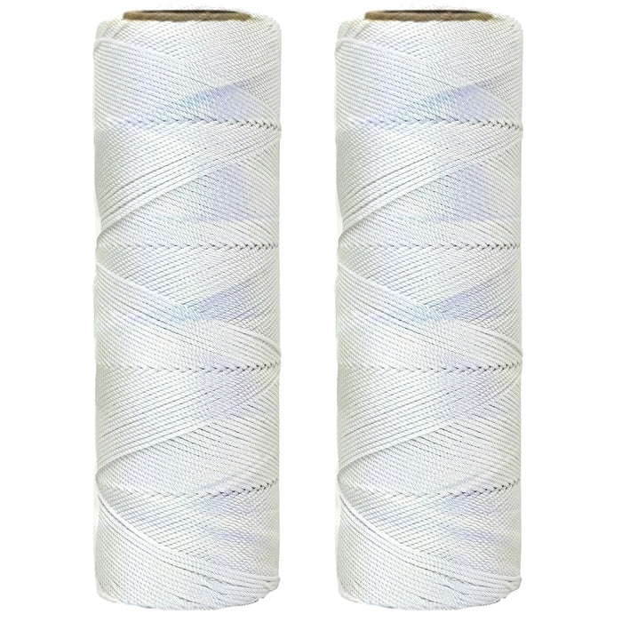 AllTopBargains 2 PC White Poly Drop Line Twine Dropline 375' x #12 65lb Tensile Strength Rope