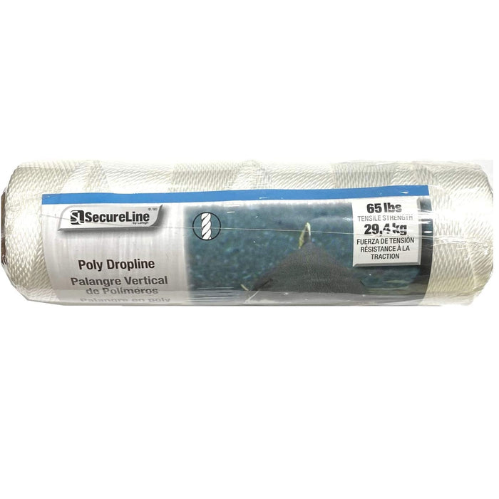 2 Pc White Poly Drop Line Twine Dropline 375' X #12 65LB Tensile Strength Rope