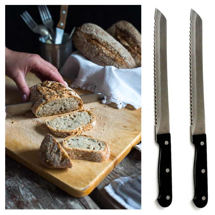 2 X 8 inch Bread Knife Sharp Stainless Steel Serrated Edges Blade Loaf Slicer