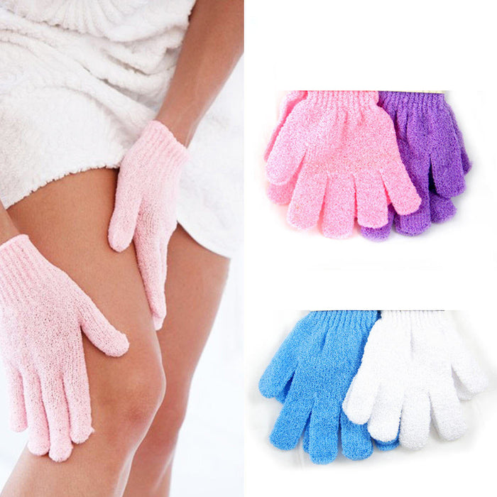 2 Pairs Heavy Exfoliating Gloves Body Scrubber Bath Shower Scrub Exfoliator