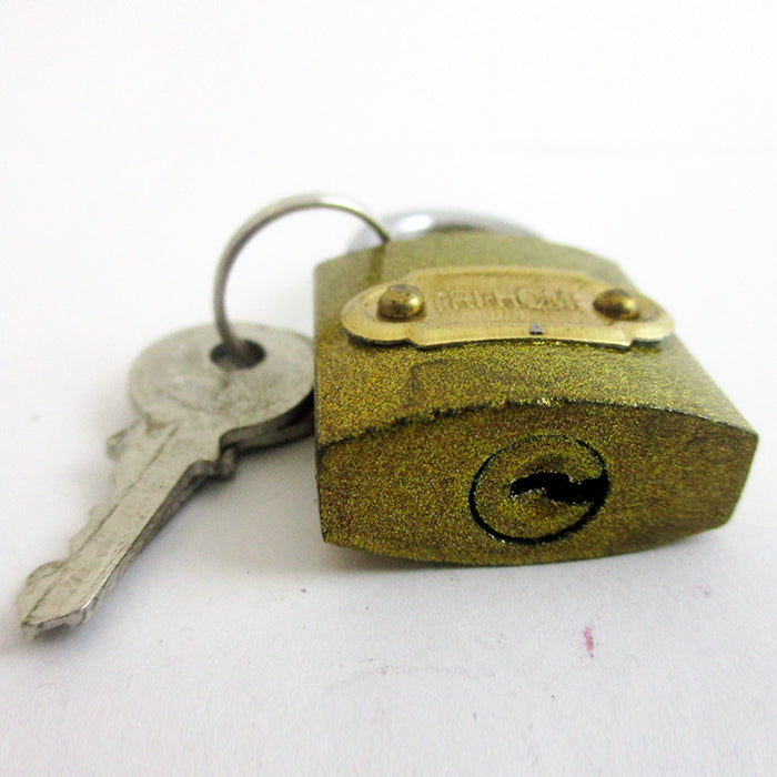 2 Small Metal Padlocks Heavy Duty 1" Brass Box Locks Keyed Jewelry 2 Keys 25mm !