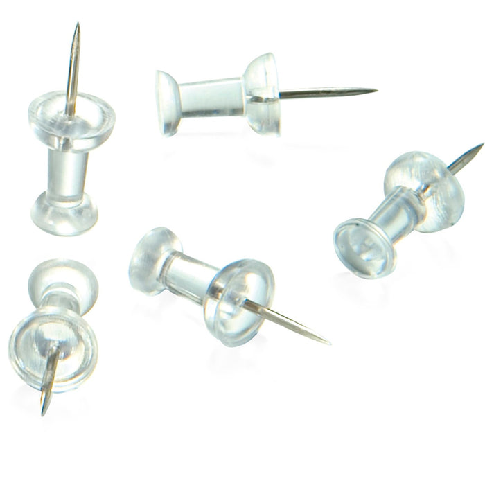 300 Pcs Push Pin Thumb Tacks Office Pushpin Drawing Cork Board Steel Point Clear