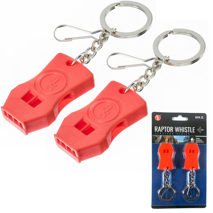 2 Pc Raptor Survival Whistle Emergency Signal Outdoors Rescue Camping Hiking