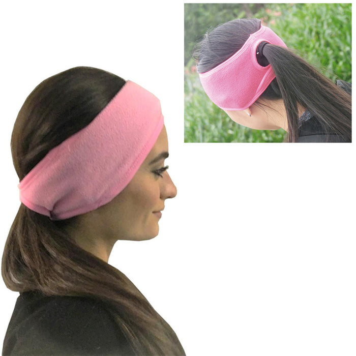 2 Ponytail Headband  Earmuff Wrap Ear Warmers Fleece Women Girl Winter Cold Wind