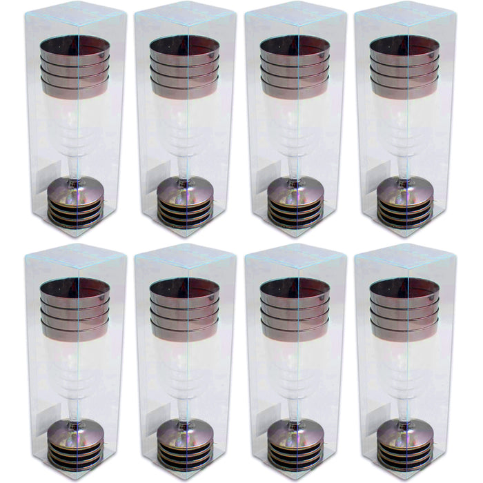 32 Pc Plastic Champagne Wine Flute Disposable Glasses 6oz Wedding Party Bronze