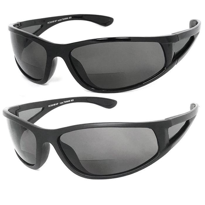 2 Pc Bifocal Vision Reader Reading Glasses Sunglasses UV Black +2.00 Sun Reading
