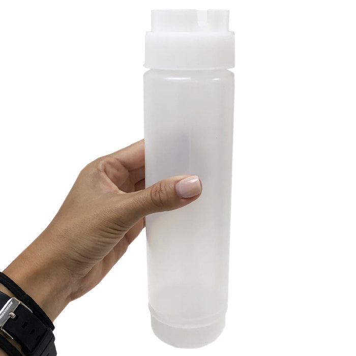 2 Pc FIFO 16 Oz Clear Squeeze Bottle Dispensing Valve Condiments Dressing Oil
