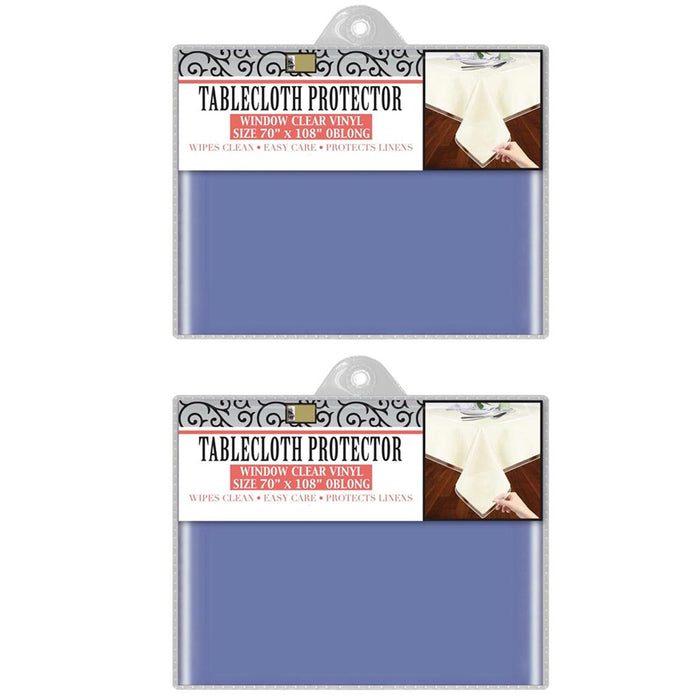 2 Clear Vinyl Tablecloth Protector Waterproof Rectangle Heavy Duty Cover 70X108