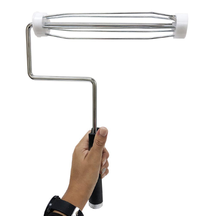 2 X Paint Roller Frame Handle Painting Supplies Metal Tool Plastic Caps 12