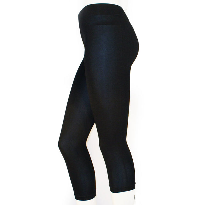 5 Pc Leggings Capri Womens Bottom Seamless Stretch Yoga Pants Exercise Gym Black