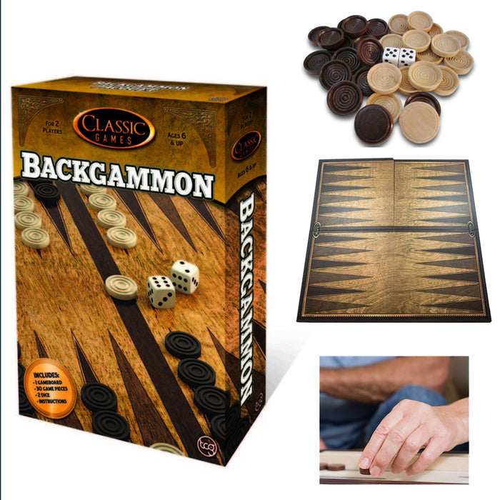 Classic Backgammon Board Game Set Traditional Modern Collector Home Family Night