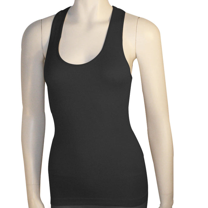 3 PC Tank Top Womens Sleeveless Yoga Gym Shirt Ribbed Racer Back Workout Black