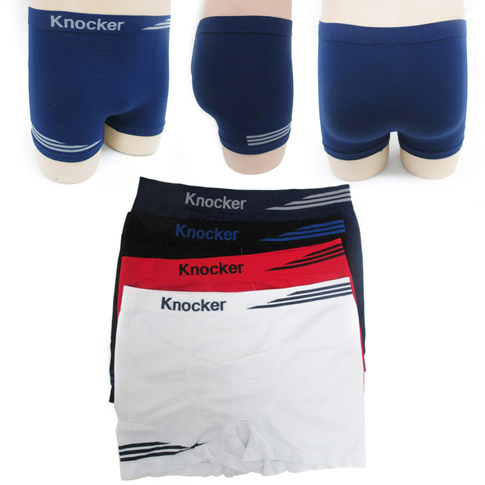 6pk Mens Seamless Boxer Briefs Microfiber Underwear Knocker Flames MS007 New !