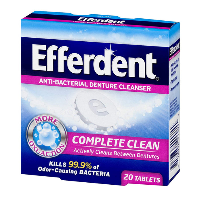 40 tablets Efferdent Denture Cleanser Antibacterial Whitening Cleansing System