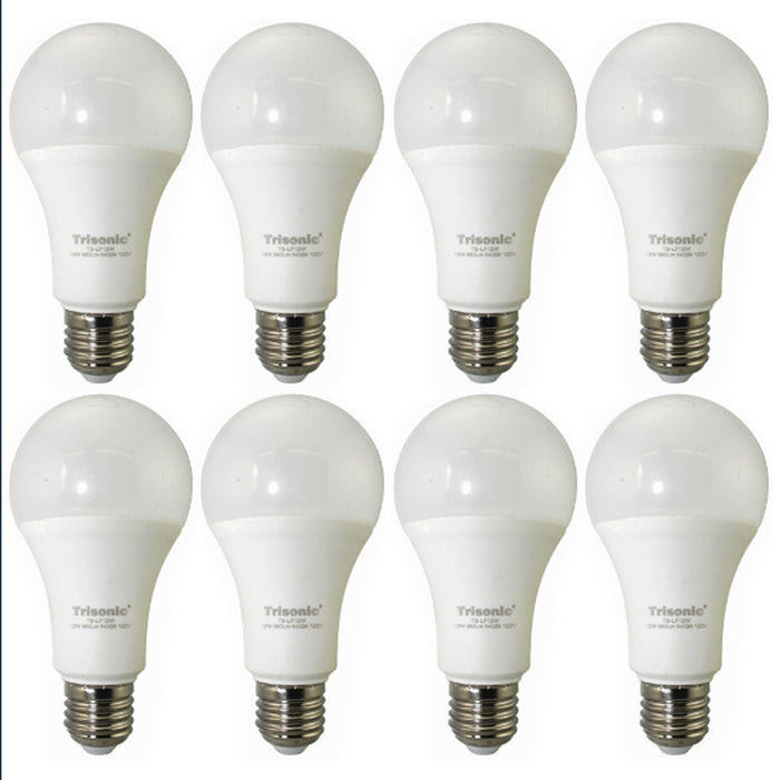8 Pack Daylight 12 Watt Energy LED Light Bulb 100W Output Replacement 960 Lumens