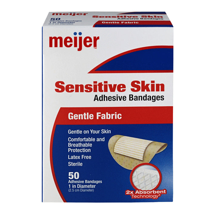 200 Round Adhesive Bandage Bands Cut Fabric Spot Medical 1" Latex Free Box Safe