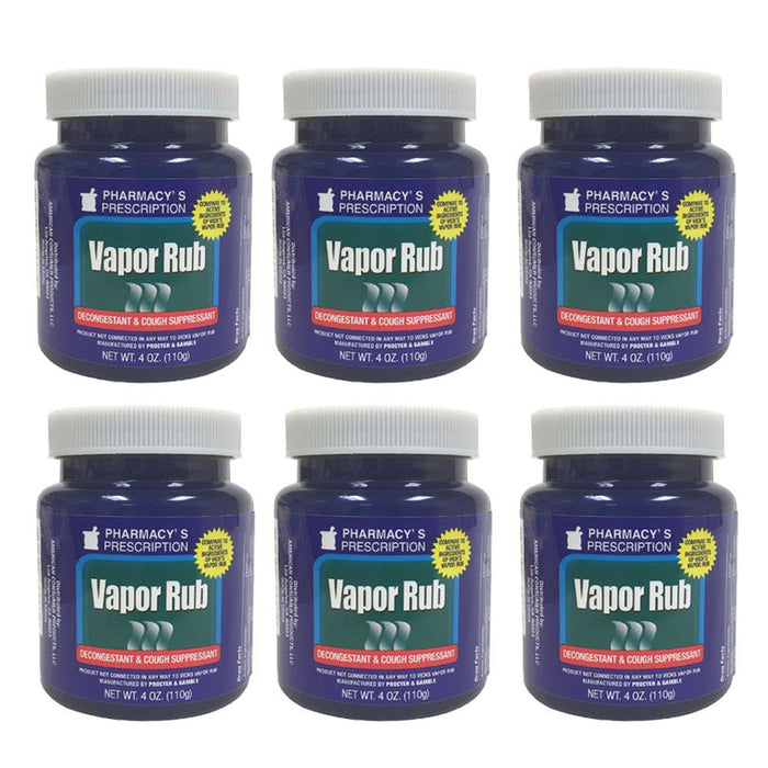 6 Vapor Rub Cold Cough Nasal Decongestant Chest Ointment Topical Headache 660g