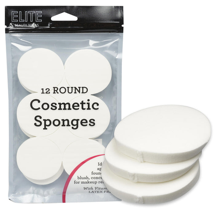 50 PC Round Makeup Sponge Face Pads Facial Smooth Powder Puff Applicator Sponges
