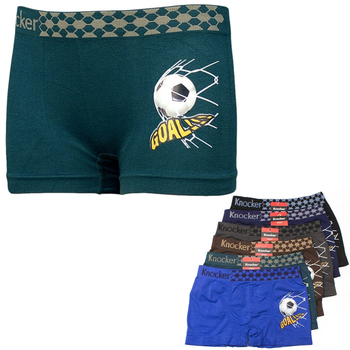 6 Knocker Seamless Boys Boxer Briefs Spandex Kids Shorts Soft Underwear Size L