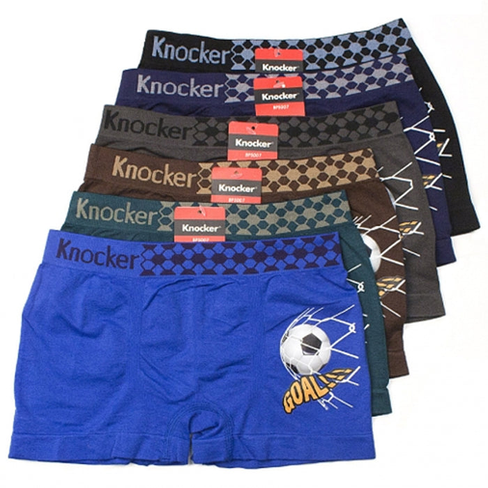 6 Knocker Seamless Boys Boxer Briefs Spandex Kids Shorts Soft Underwear Size L