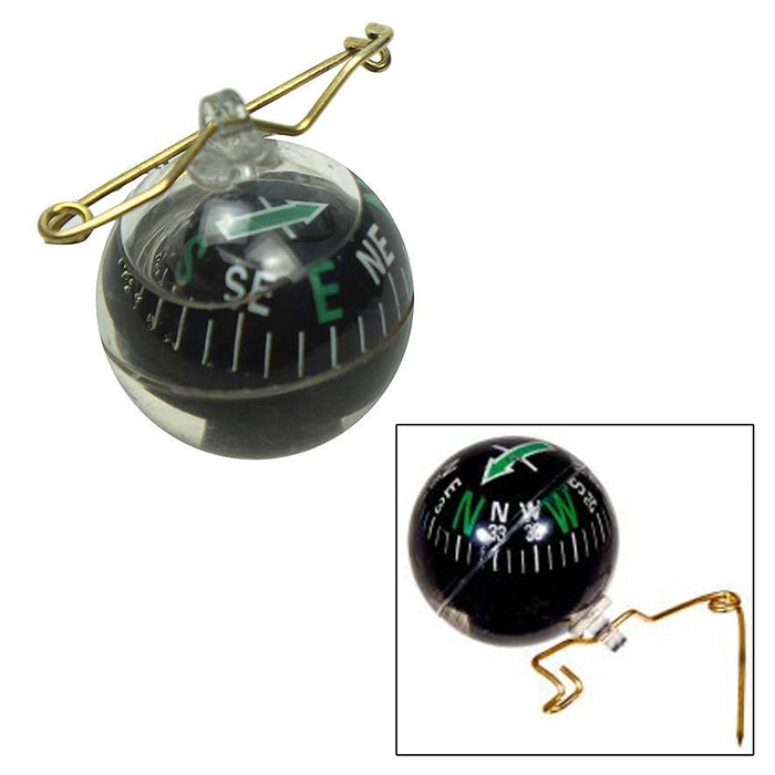 1 Survival Compass Ball Pin On Liquid Filled Camping Hiking Military Outdoor