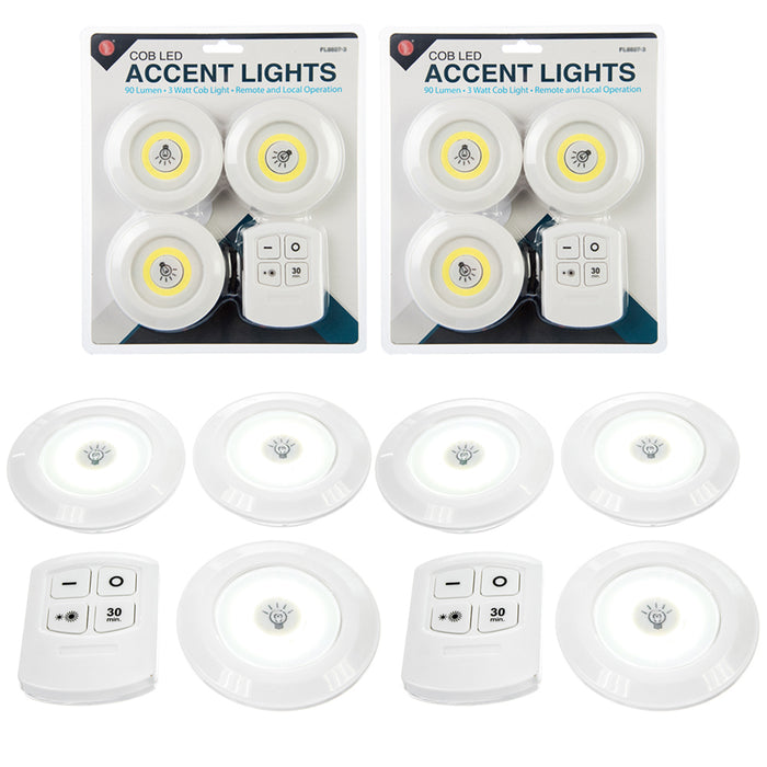 6 Accent Lights Portable COB LED Remote Control Wireless Closet Lighting Kitchen
