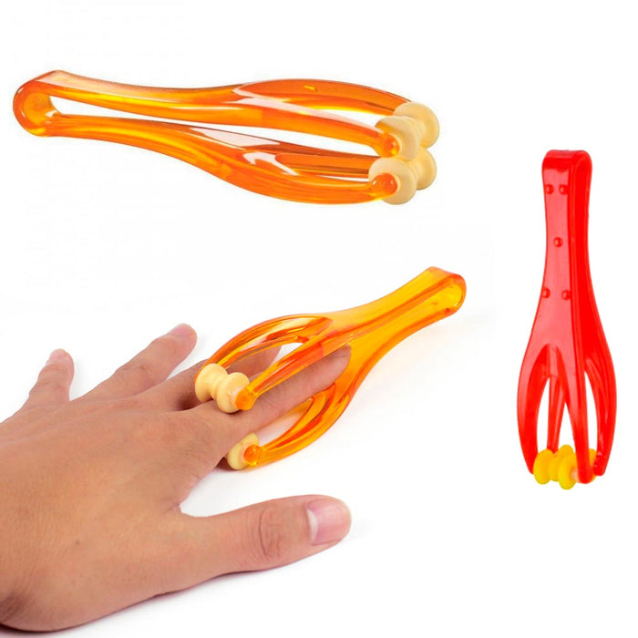 2 Finger Massager Double Rubber Roller Hand Blood Circulation Tool Stress Relief