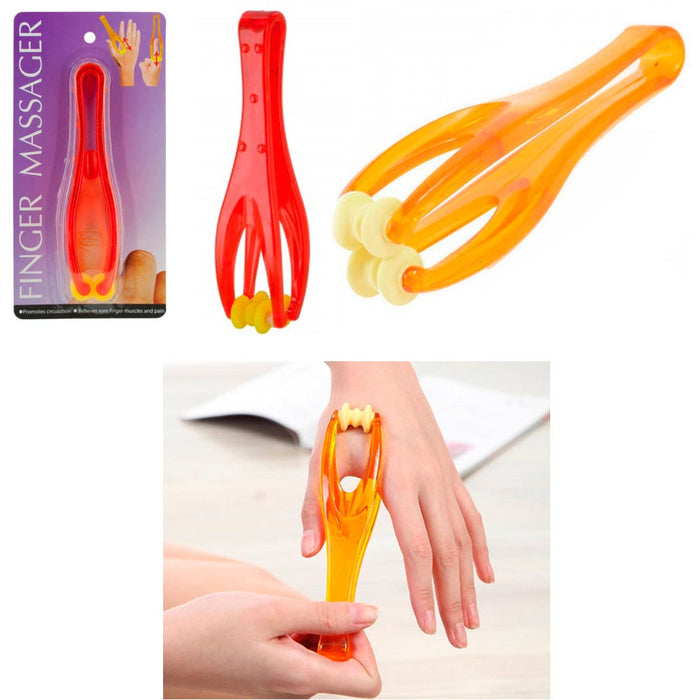 2 Finger Massager Double Rubber Roller Hand Blood Circulation Tool Stress Relief
