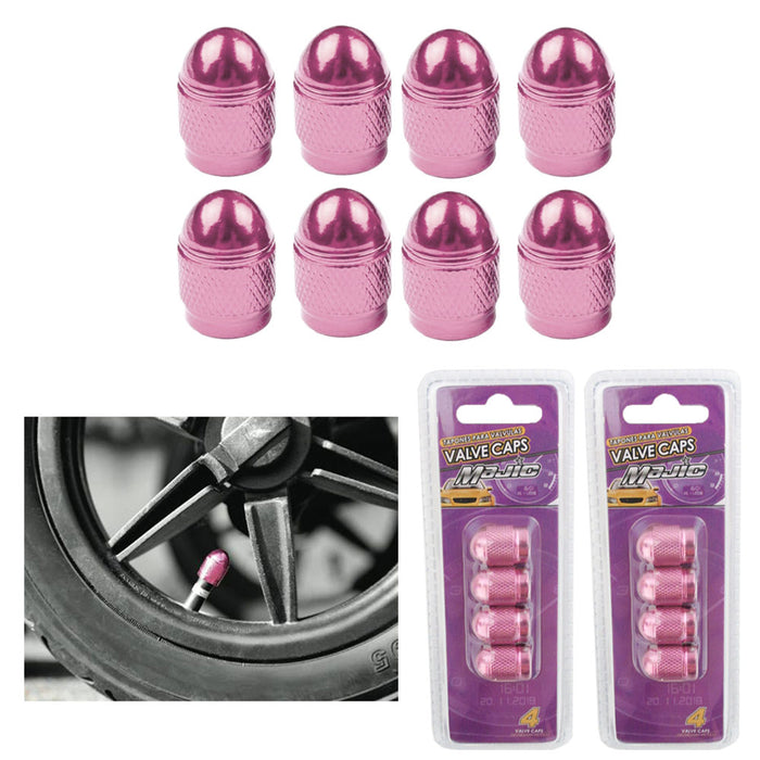 8 Chrome Pink Valve Caps Car Bling Tire Wheel Air Stem Truck Hot Rod Universal